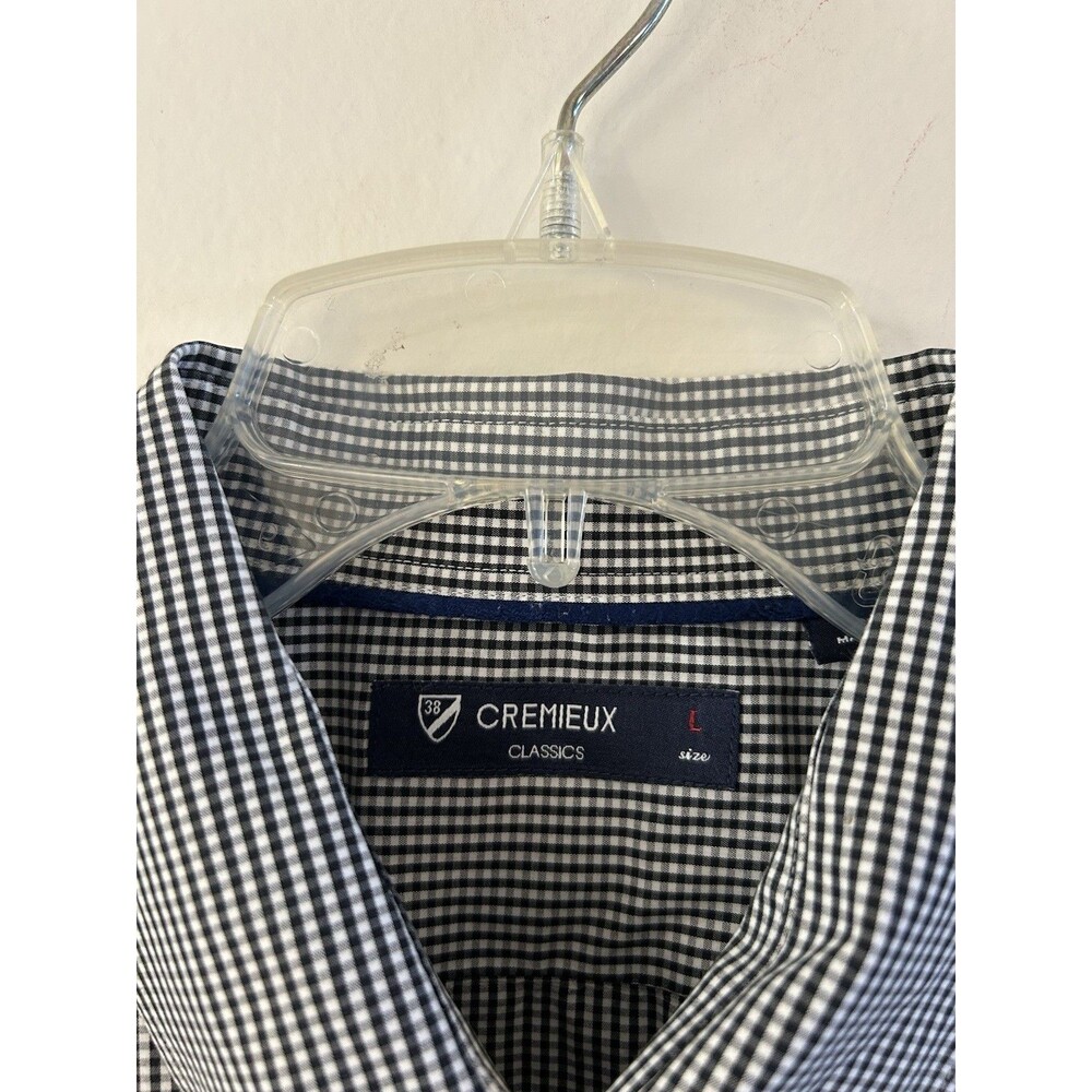 DANIEL CREMIEUX Classics MEN'S Size LARGE Polo Long Sleeve Checkered Shirt - Picture 3 of 8